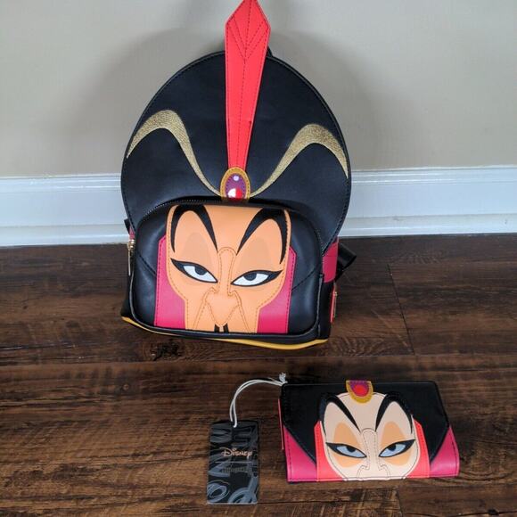 Loungefly Disney Aladdin Jafar Mini Backpack WDBK1149 Wallet WDWA1269 Set - Picture 1 of 12